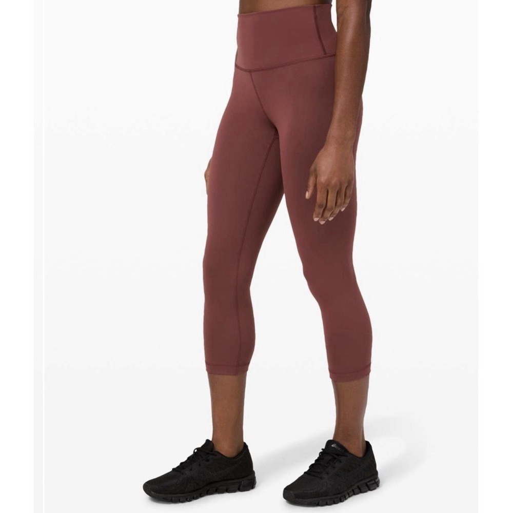 NWT Lululemon Wunder Train High Rise Crop 21" Savannah Leggings SZ 4 Brown Pink